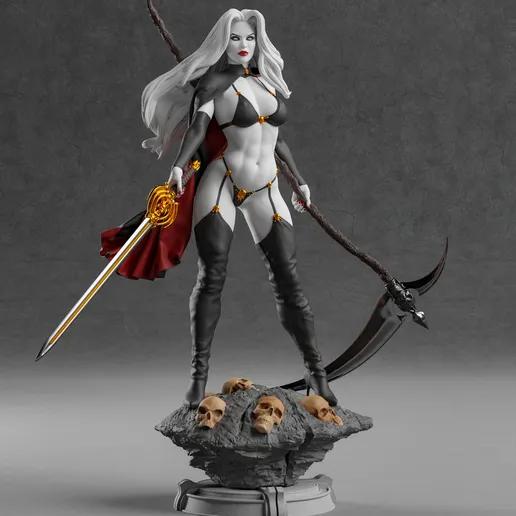 Lady Death Statue | Vampirella Fan Art by Abe3D SFW,NSFW 3d printed statue,lady death,vampirella,3d printed figure,3d printed,nsfw statue