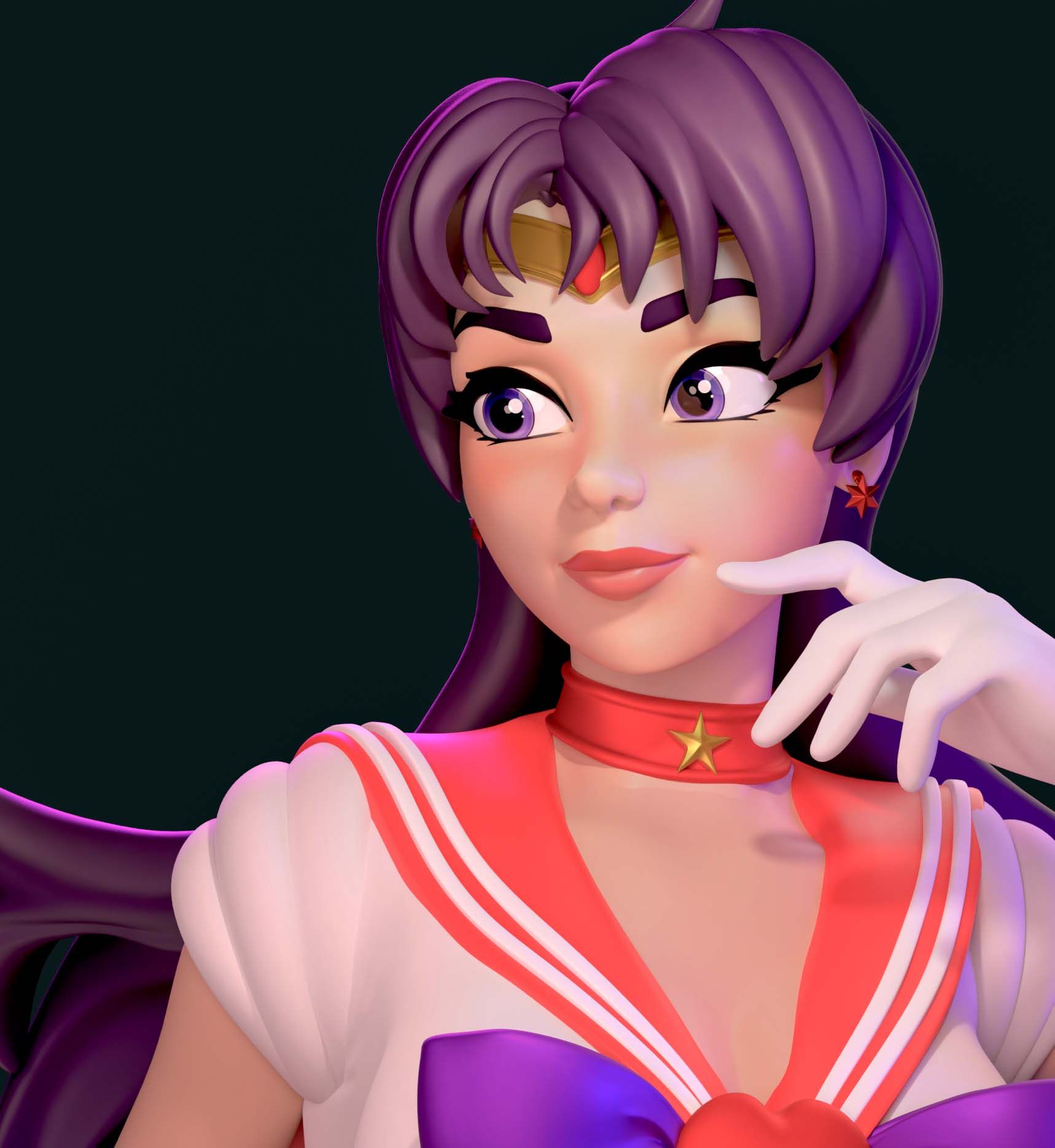 Sailor Mars Statue | Sailor Moon Fan Art by Azaak3d SFW 3d printed statue,3d printed,sfw statue,Sailor Moon statue,Sailor Mars statue