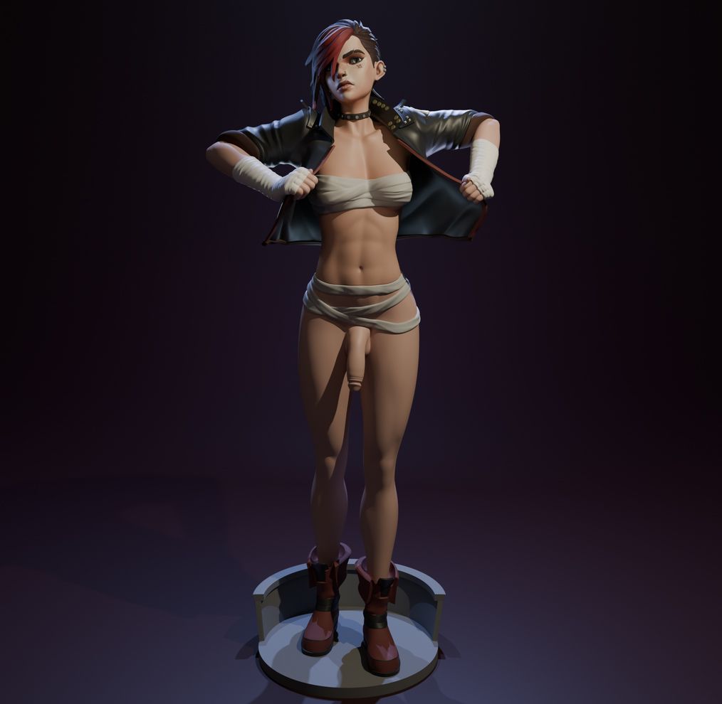 Vi Pitfighter Statue | Arcane Fanart von FunserviceSTL SFW,NSFW,Futa 3d printed statue,nsfw statue,Arcane statue,Vi Statue,3d printed figure,3d printed,futa figurines,futanari figurines,futanari statue,futa statue