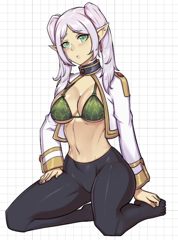 Frieren Stripgame V2 Sticker | Frieren: Beyond Journey's End Vinyl Sticker SFW,NSFW sfw sticker,Frieren Stripgame sticker,nsfw sticker,Frieren: Beyond Journey's stickers,anime girl sticker