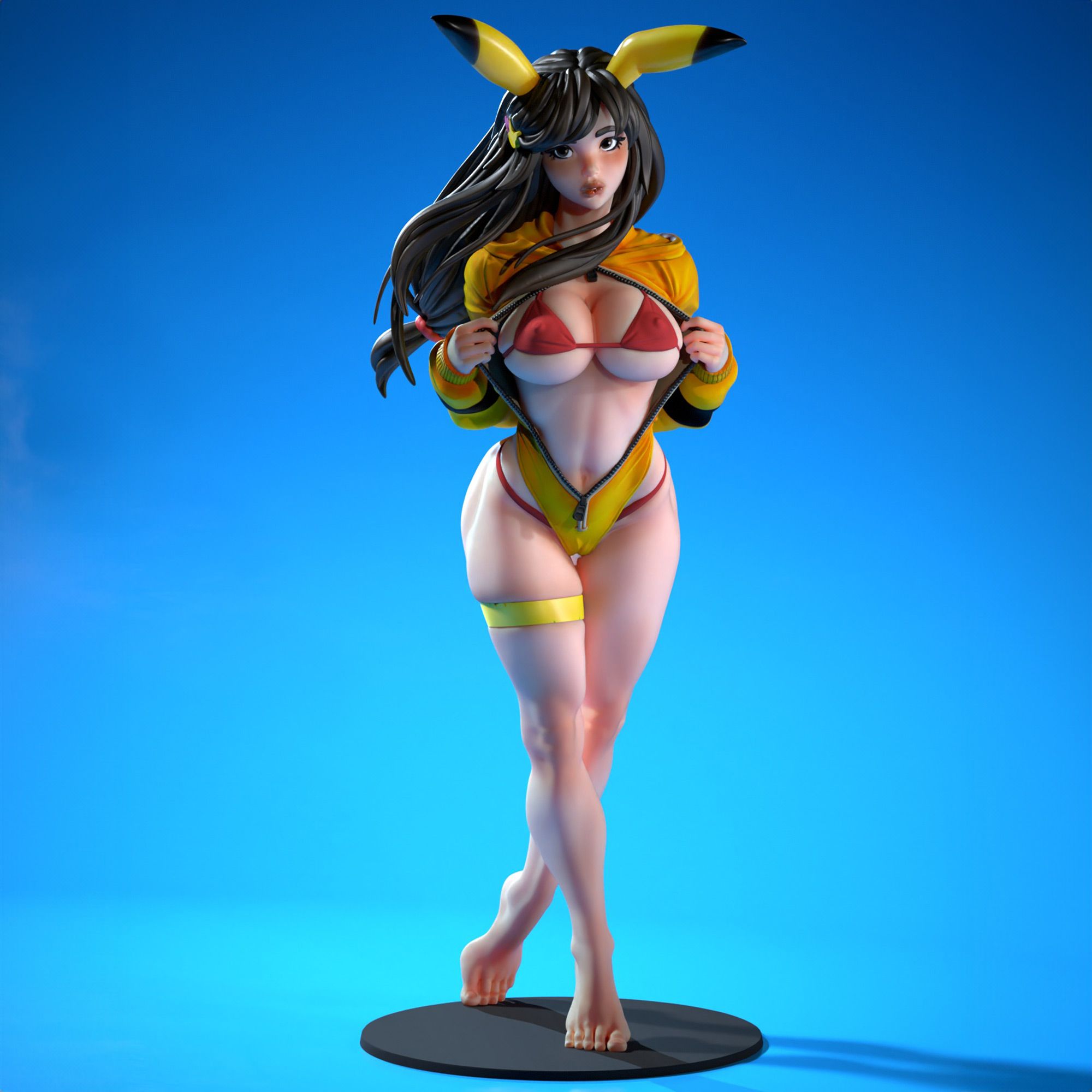Waifumon Pikachu Statue | Pokémon Fan Art by SiryllArt SFW,NSFW 3d printed statue,3d printed,nsfw statue,cosplay pokemon statue,Waifumon Pikachu Statue,Pokemon Statue