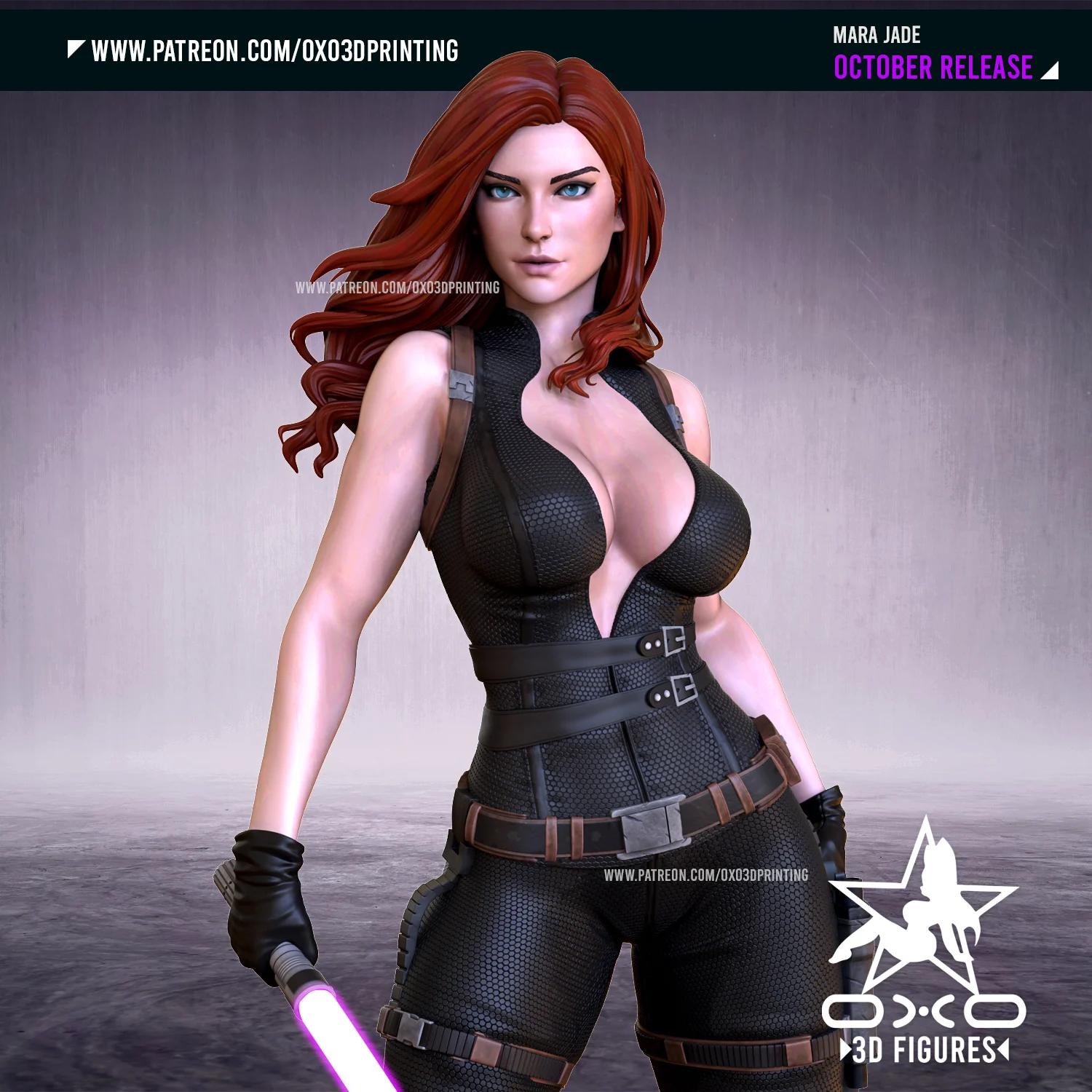 Mara Jade Statue | Star Wars Fan Art by OXO3D SFW,NSFW null