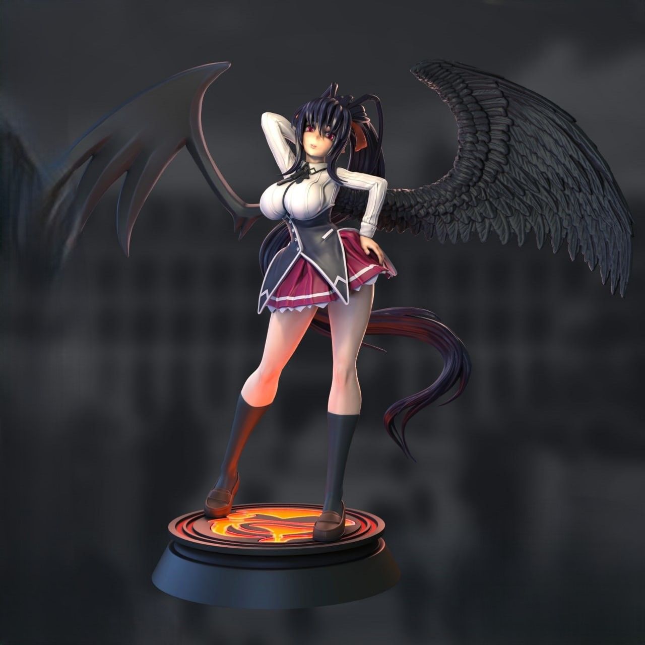 Akeno Himejima Statue | High School DxD Fan Art by Azerama SFW,NSFW 3d printed,3d printed statue,nsfw statue,Akeno Himejima statue,High School DxD statue