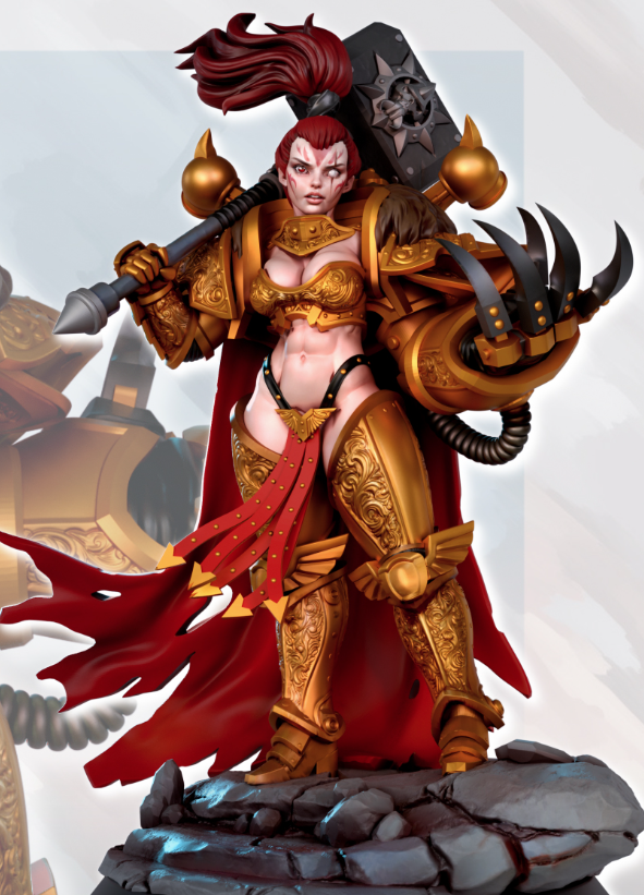 Female SpaceKnight Evadon Miniature | 40k Fan Art by Gaz Minis SFW,NSFW 3d printed,miniature,40k miniature,Female SpaceKnight Evadon,3d printed miniature,nsfw miniature