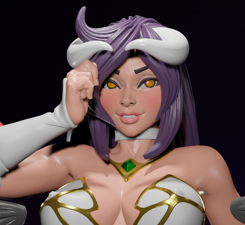 Albedo Statue | Overlord Fan Art by Digital Dark SFW,NSFW,Futa 3d printed statue,3d printed,nsfw statue,futa statue,3d printed figure,Albedo Statue,Overlord Statue