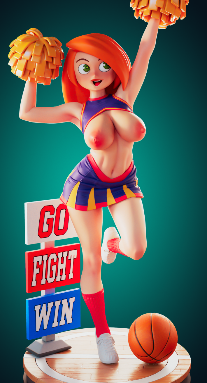 Figura Kim Possible Cheerleader | Kim Possible Fanart autorstwa Officer Rhu SFW,NSFW,Futa 3d printed statue,3d printed,3d printed figure,Kim Possible Statue,futa statue,nsfw statue