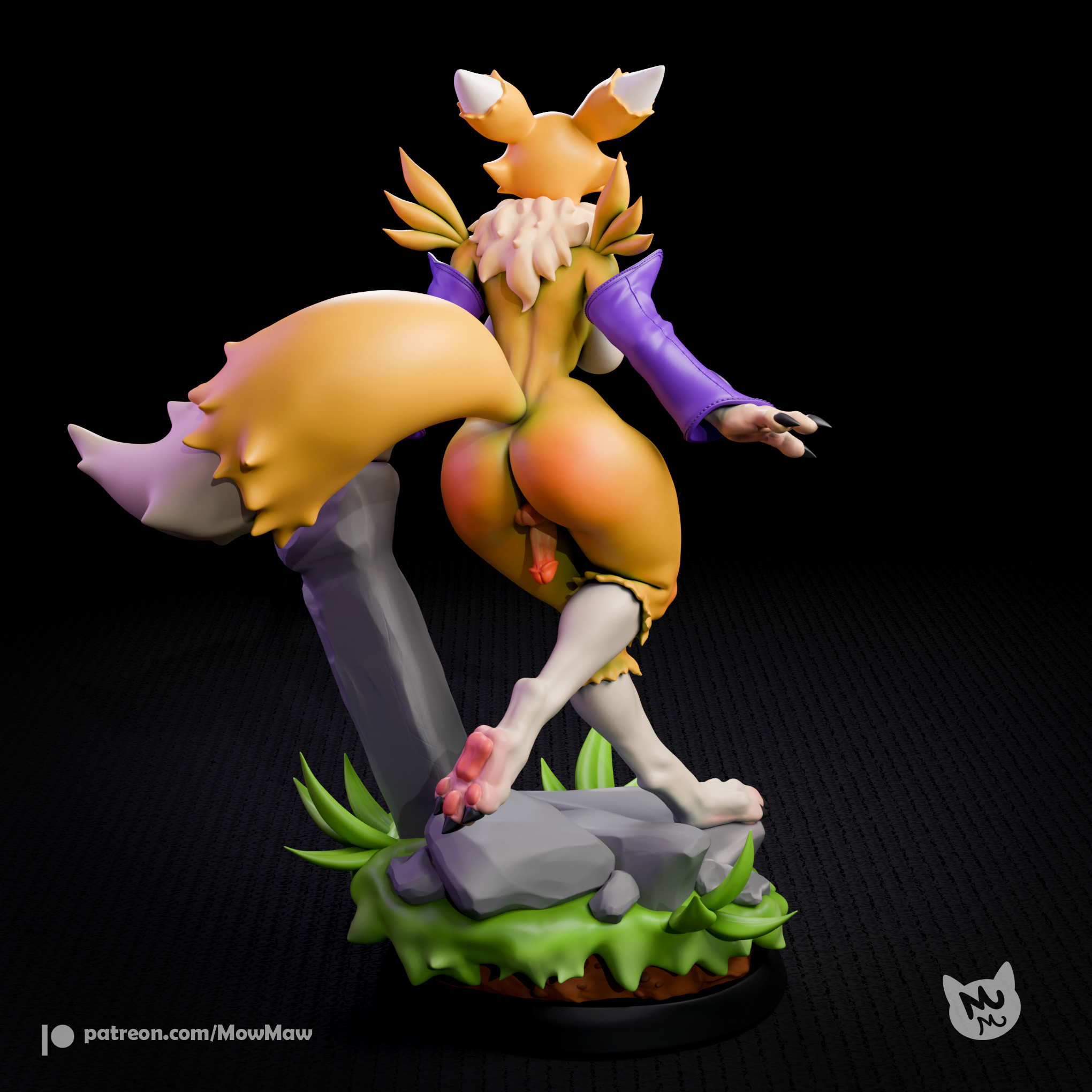 Renamon Statue | Digimon Fan Art by mowmaw NSFW,Futa 3d printed,Renamon statue,futa statue,Digimon statue,furry statue,nsfw statue