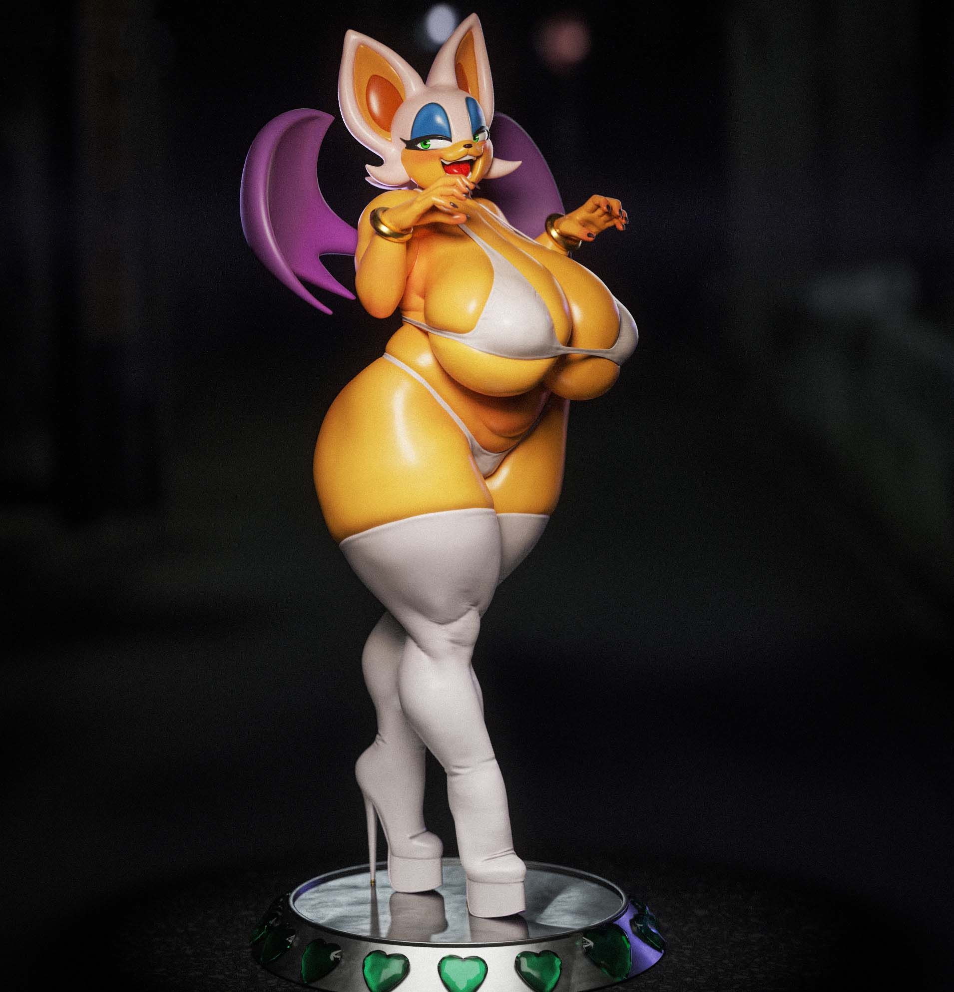 Rouge Bikini Furry Statue | Sonic the Hedgehog Fan Art by Gatsu SFW,NSFW,Futa 3d printed statue,3d printed,nsfw statue,futa statue,Sonic the Hedgehog Statue,Rouge Bikini statue,futa figurines,futanari figurines,futanari statue,furry statue