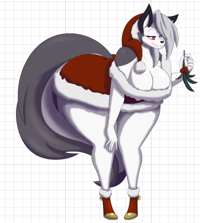 Loona Christmas Sticker | Helluva Boss Vinyl Sticker SFW furry sticker,Helluva Boss sticker,sfw sticker,Loona Christmas ,Helluva Boss sticker,loona sfw