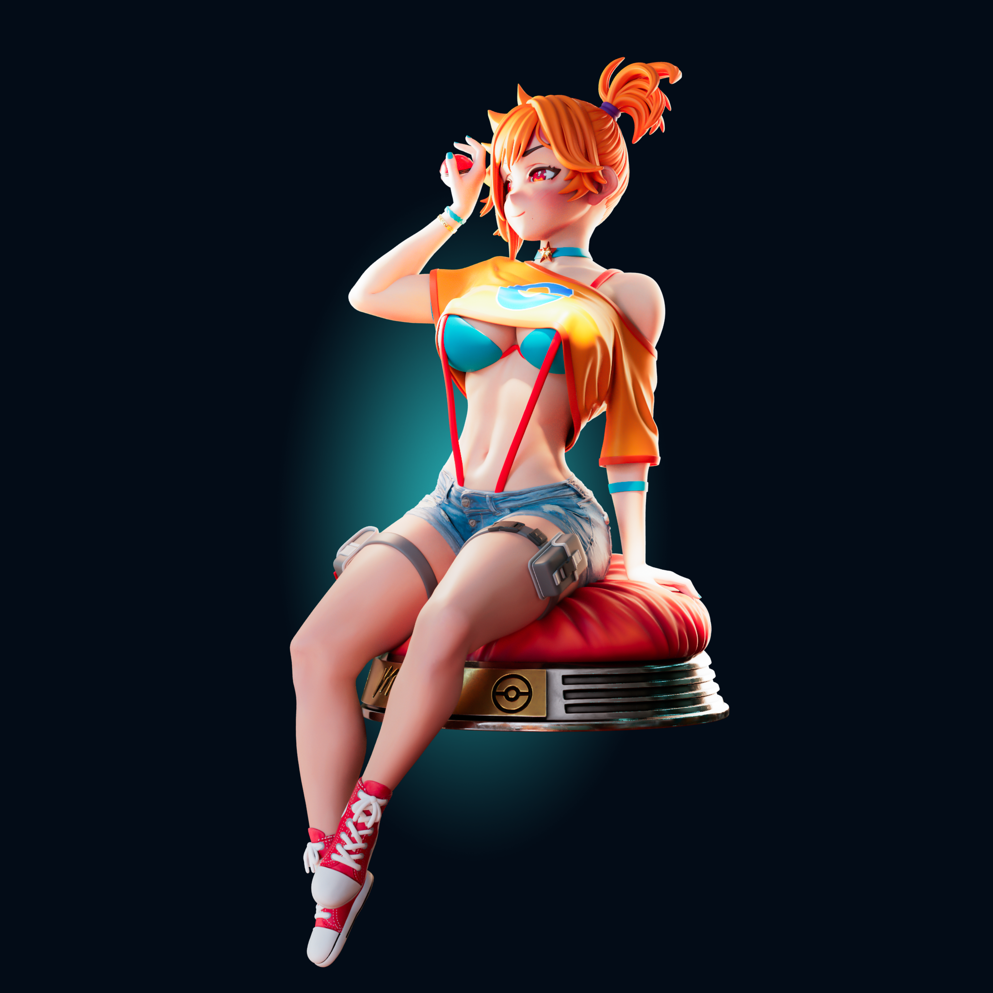 Adult Misty Statue | Pokémon Fan Art by Officer Rhu SFW,NSFW,Futa 3d printed statue,3d printed,nsfw statue,futa statue,Misty Statue,Pokemon Statue