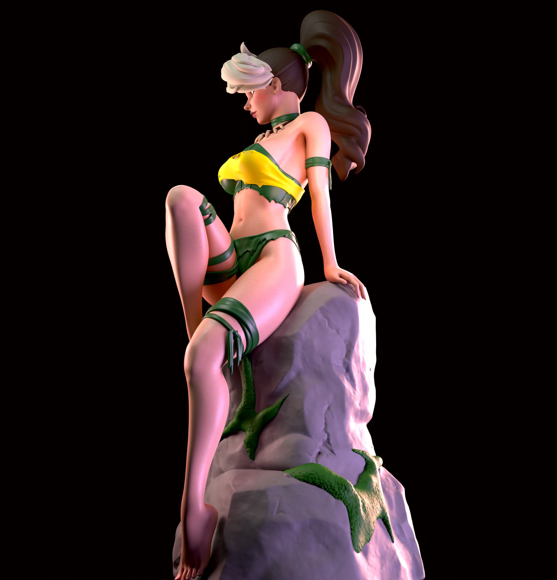 Rogue Savage Lands Statue | Marvel Fan Art by Azaak3d SFW 3d printed statue,3d printed,sfw statue,Marvel statue,Rogue statue