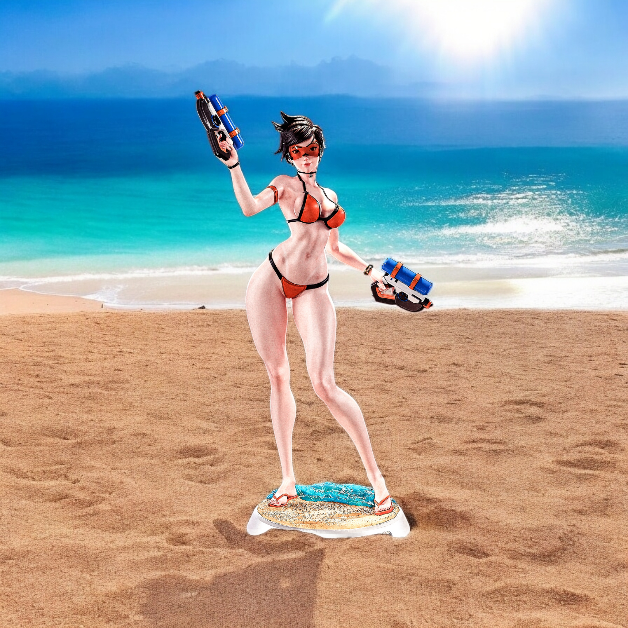 Tracer Statue | Overwatch Fan Art by PEACHFIGURE SFW,NSFW 3d printed statue,3d printed,nsfw statue,3d printed figure,Tracer Statue,Overwatch