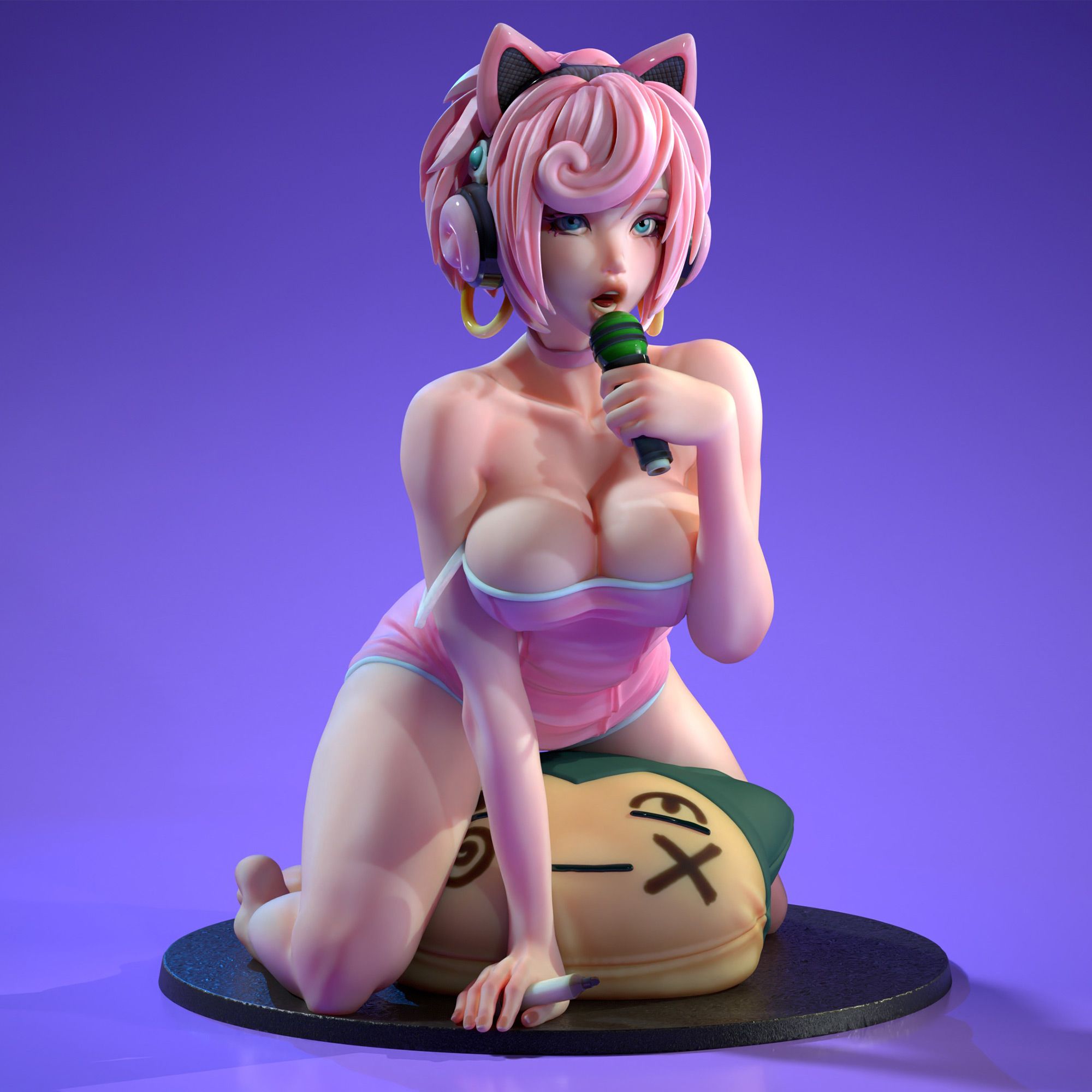 Waifumon Jigglypuff Statue | Pokémon Fan Art by SiryllArt SFW,NSFW 3d printed statue,3d printed,nsfw statue,cosplay pokemon statue,Waifumon Jigglypuff Statue,Pokemon Statue