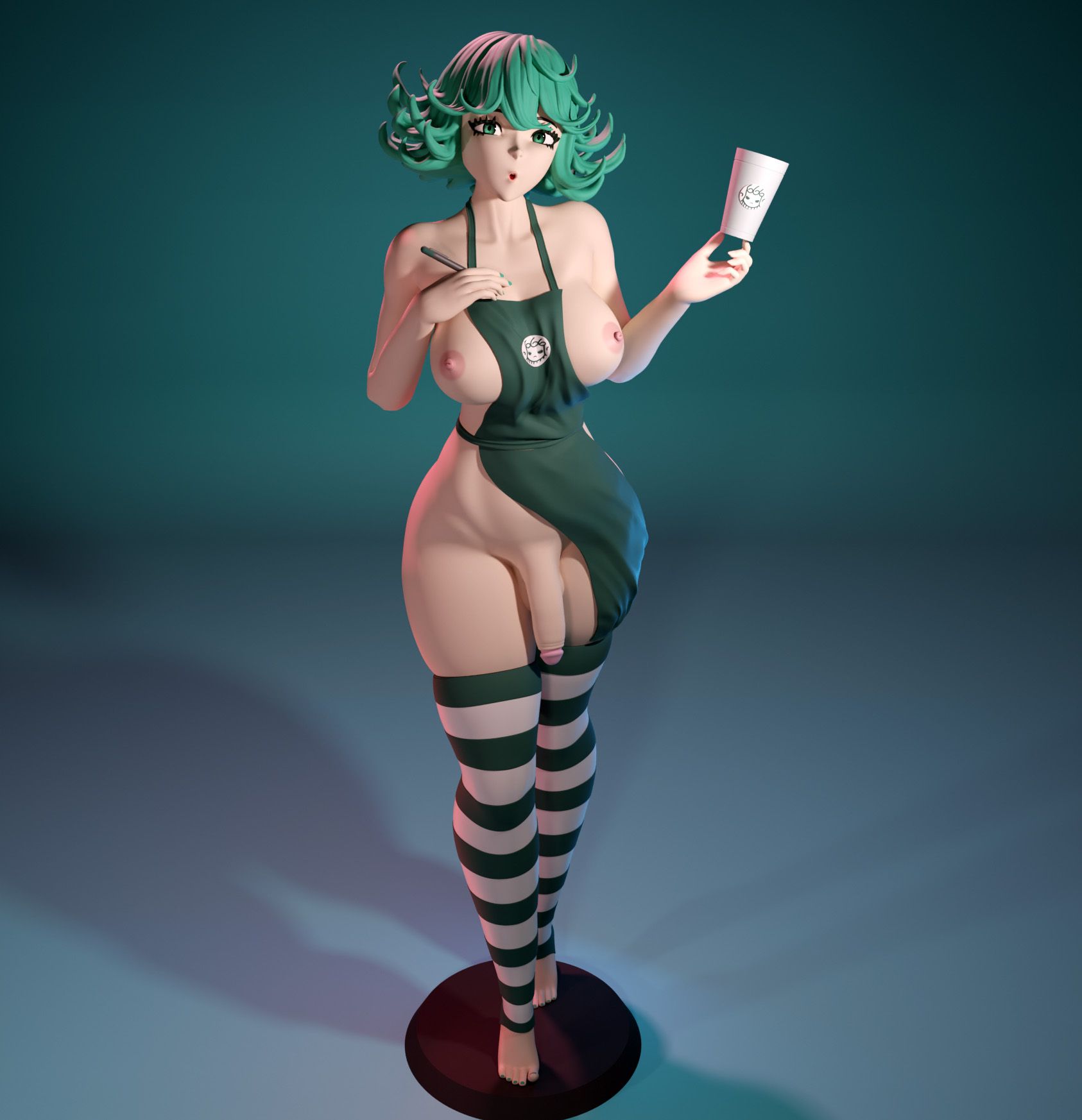 Starbucks Tatsumaki Statue | One-Punch Man Fan Art by FunserviceSTL SFW,NSFW,Futa 3d printed statue,nsfw statue,Starbucks Tatsumaki statue,One-Punch Man,3d printed figure,3d printed,futa figurines,futanari figurines,futanari statue,futa statue