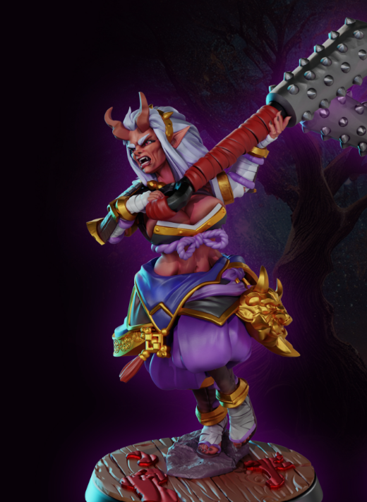 Kishima, Oni Clan Member Miniature | DnD Fan Art by Gaz Minis SFW 3d printed,miniature,dnd miniature,Kishima, Oni Clan Member,3d printed miniature