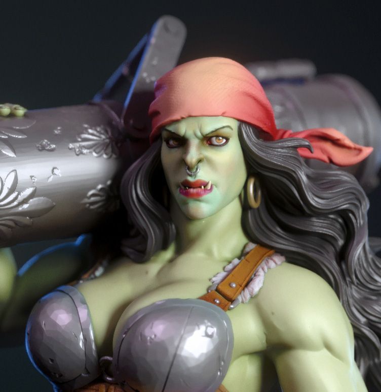Boomka The Orc Pirate Statue | DnD Fan Art by TorridaMinis SFW,NSFW 3d printed,3d printed statue,nsfw statue,3d printed figure,Boomka The Orc Pirate Statue,dnd Statue