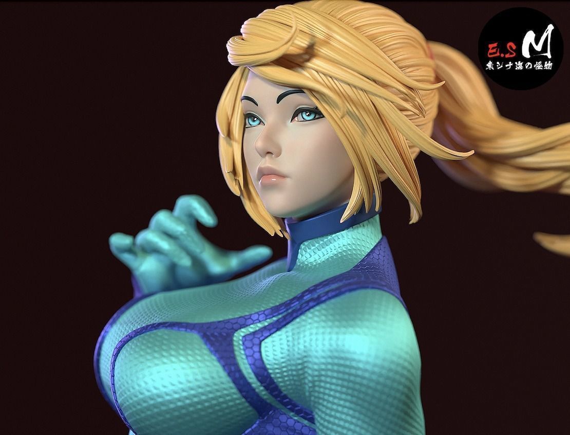 Samus Aran Statue | Metroid Fan Art by E.S Monster SFW null