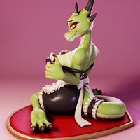 The Lusty Argonian v1 Maid Statue | Original Fanart von Gray World SFW 3d printed statue,3d printed,Argonian Maid Statue,dragon statue,nsfw statue,3d printed figure