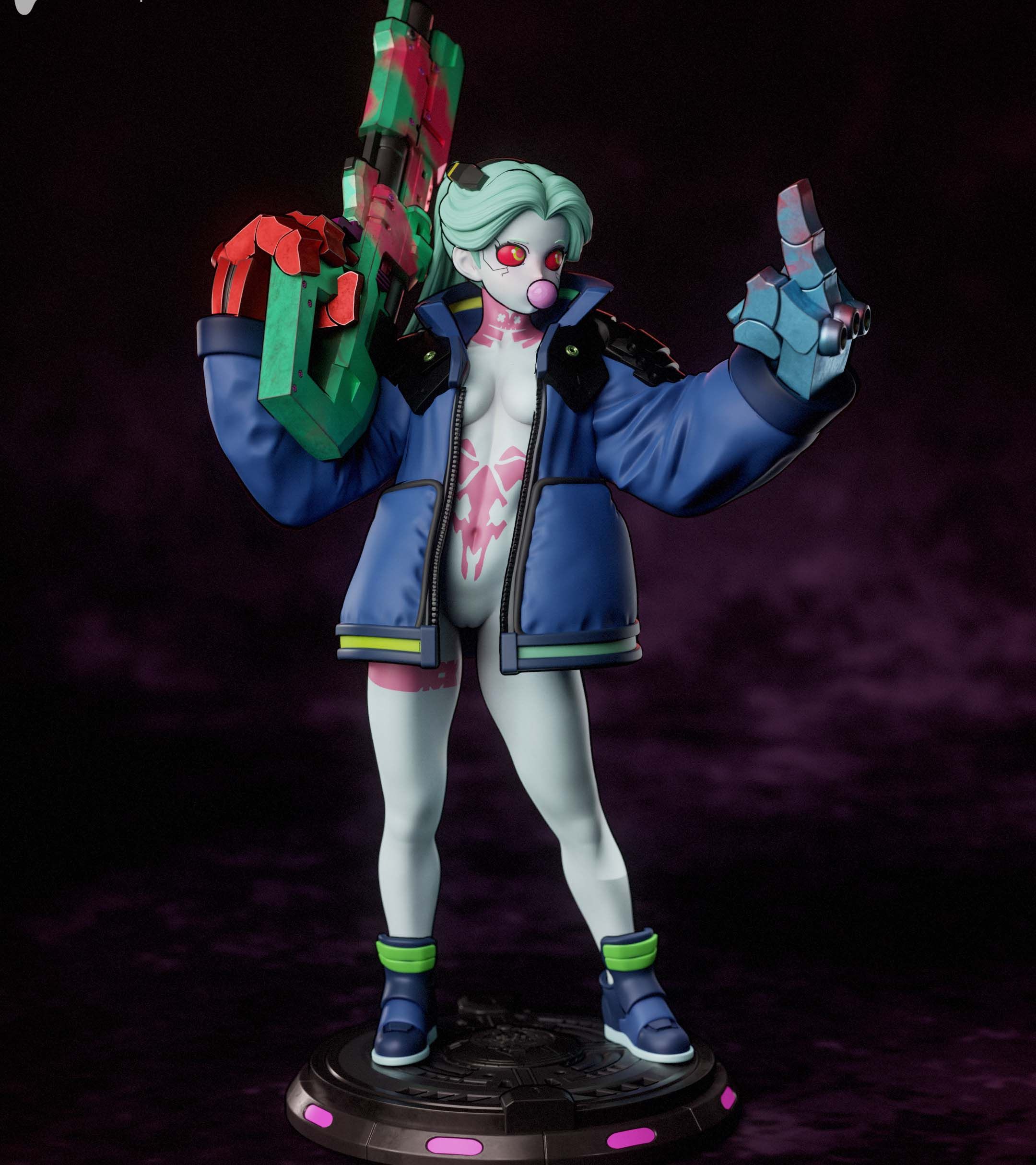 Rebecca Statue | Cyberpunk Edgerunners Fan Art by Gatsu SFW,NSFW,Futa 3d printed statue,3d printed,nsfw statue,futa statue,Rebecca Statue,Cyberpunk Edgerunners statue,futa figurines,futanari figurines,futanari statue,furry statue