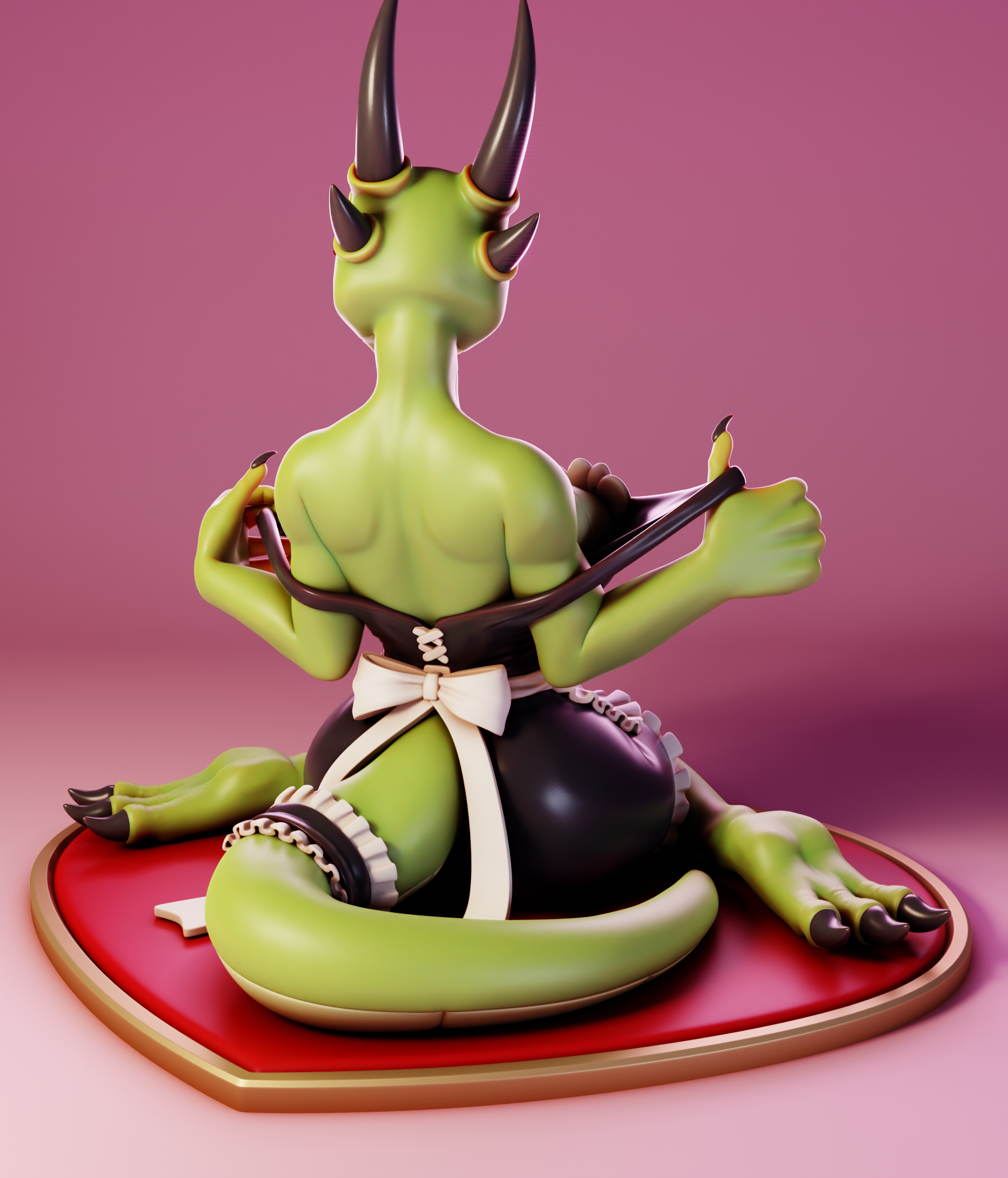 The Lusty Argonian v1 Maid Statue | Original Fanart von Gray World SFW 3d printed statue,3d printed,Argonian Maid Statue,dragon statue,nsfw statue,3d printed figure