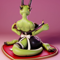 The Lusty Argonian v1 Maid Statue | Original Fanart von Gray World SFW 3d printed statue,3d printed,Argonian Maid Statue,dragon statue,nsfw statue,3d printed figure