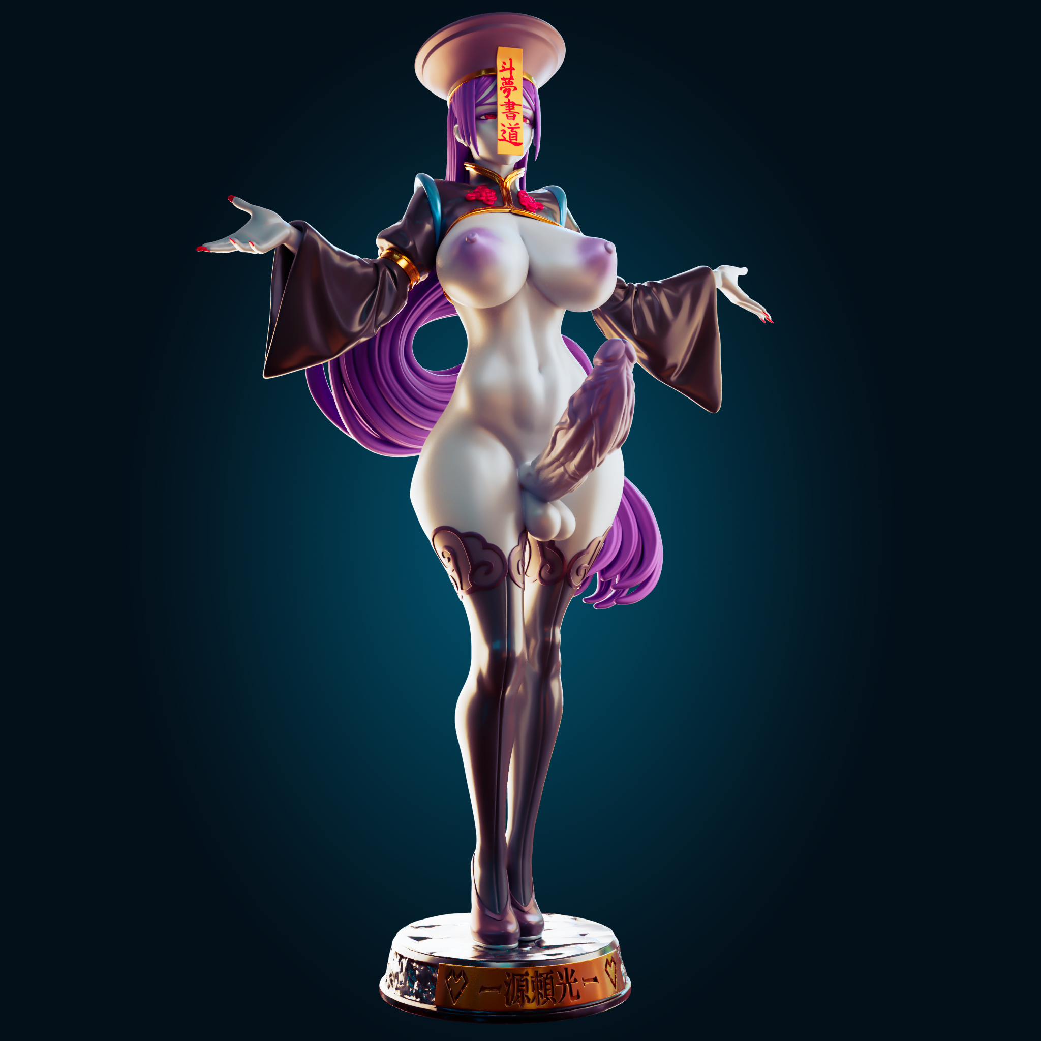 Minamoto No Raikou Statue | Jiangshi Fan Art by Officer Rhu SFW,NSFW,Futa 3d printed statue,3d printed,nsfw statue,futa statue,Minamoto No Raikou Statue,Jiangshi Statue