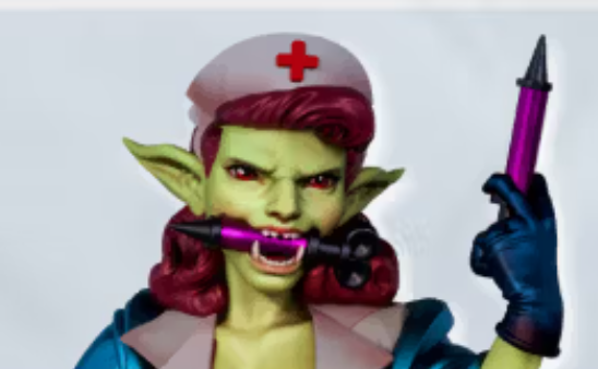 Zorgra Bloodmender Orc Medic Miniature | Cyberpunk2077 Fan Art by Gaz Minis SFW,NSFW 3d printed,miniature,Cyberpunk2077 miniature,nsfw miniature,Zorgra Bloodmender Orc Medic,3d printed miniature