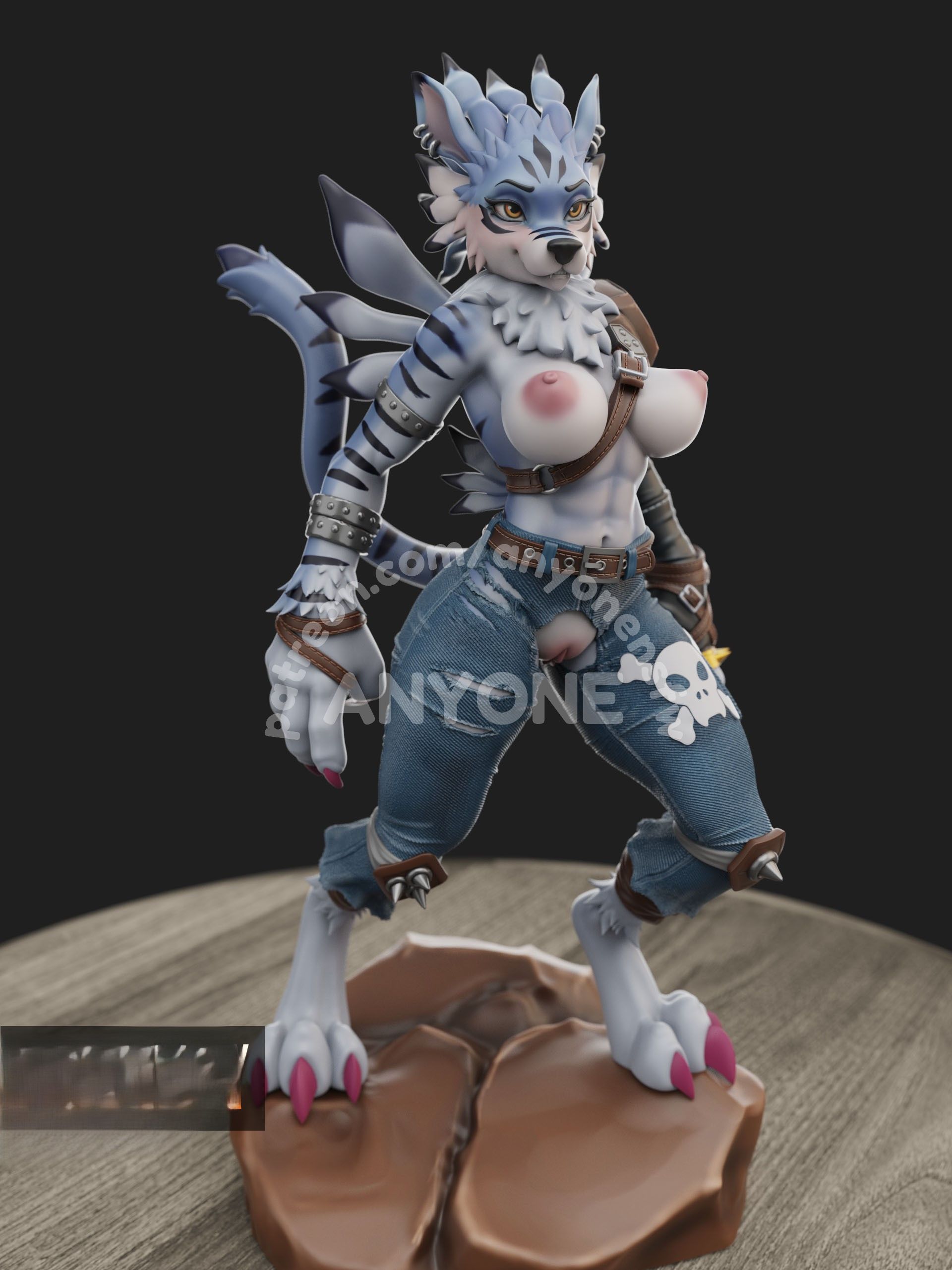 WereGarurumon Statue | Digion Fan Art by Anyonensfw SFW,NSFW,Futa 3d printed,3d printed statue,nsfw statue,futa statue,WereGarurumon Statue,Digion Statue