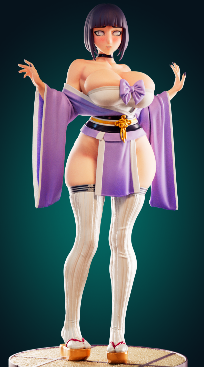Statue Hinata Hyuga Kimono | Naruto Fan art par Officer Rhu SFW,NSFW,Futa 3d printed statue,3d printed,3d printed figure,Hinata Hyuga Statue,Naruto Statue,futa statue,futa figurines,futanari figurines,futanari statue,nsfw statue