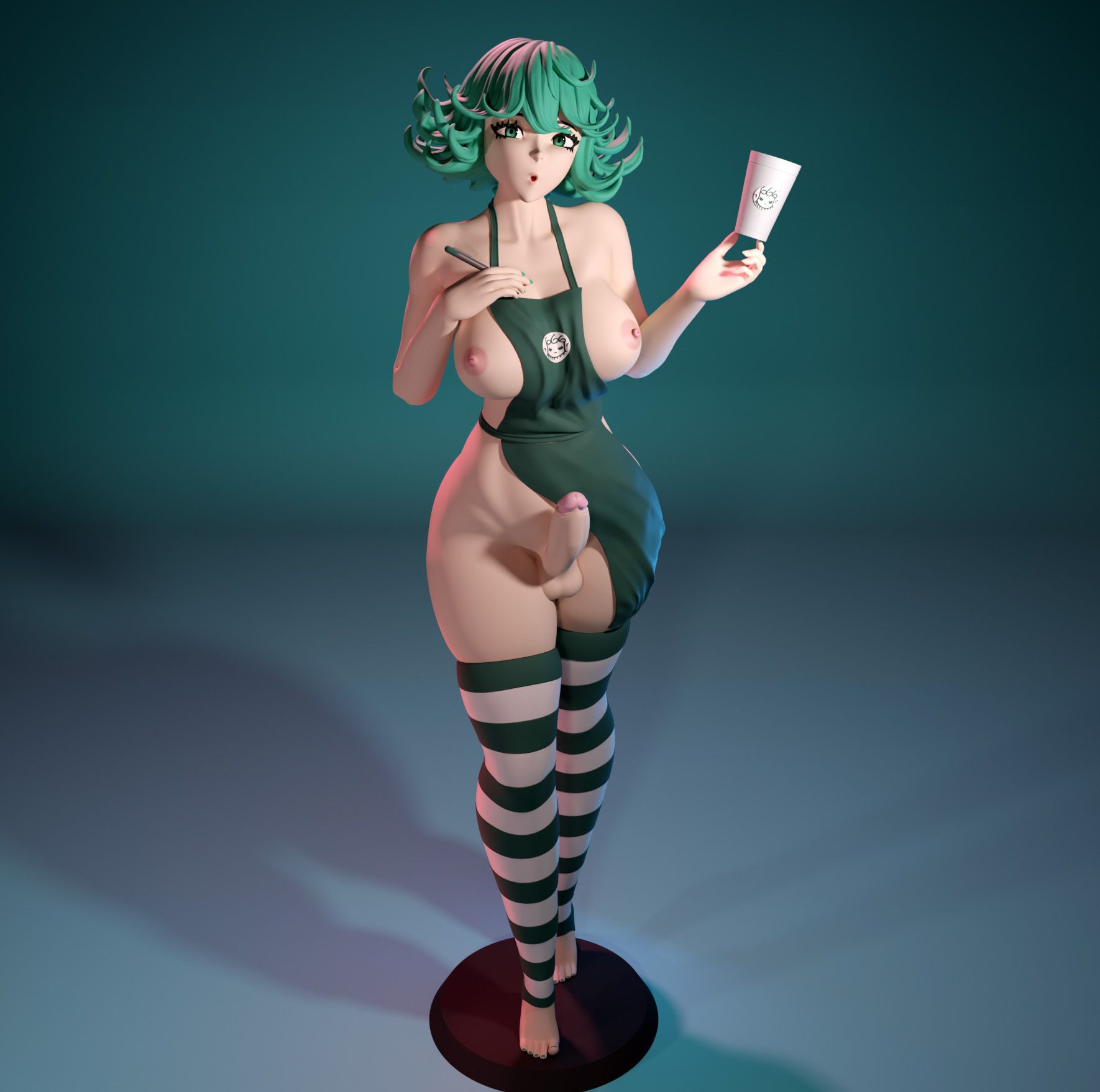 Starbucks Tatsumaki Statue | One-Punch Man Fan Art by FunserviceSTL SFW,NSFW,Futa 3d printed statue,nsfw statue,Starbucks Tatsumaki statue,One-Punch Man,3d printed figure,3d printed,futa figurines,futanari figurines,futanari statue,futa statue