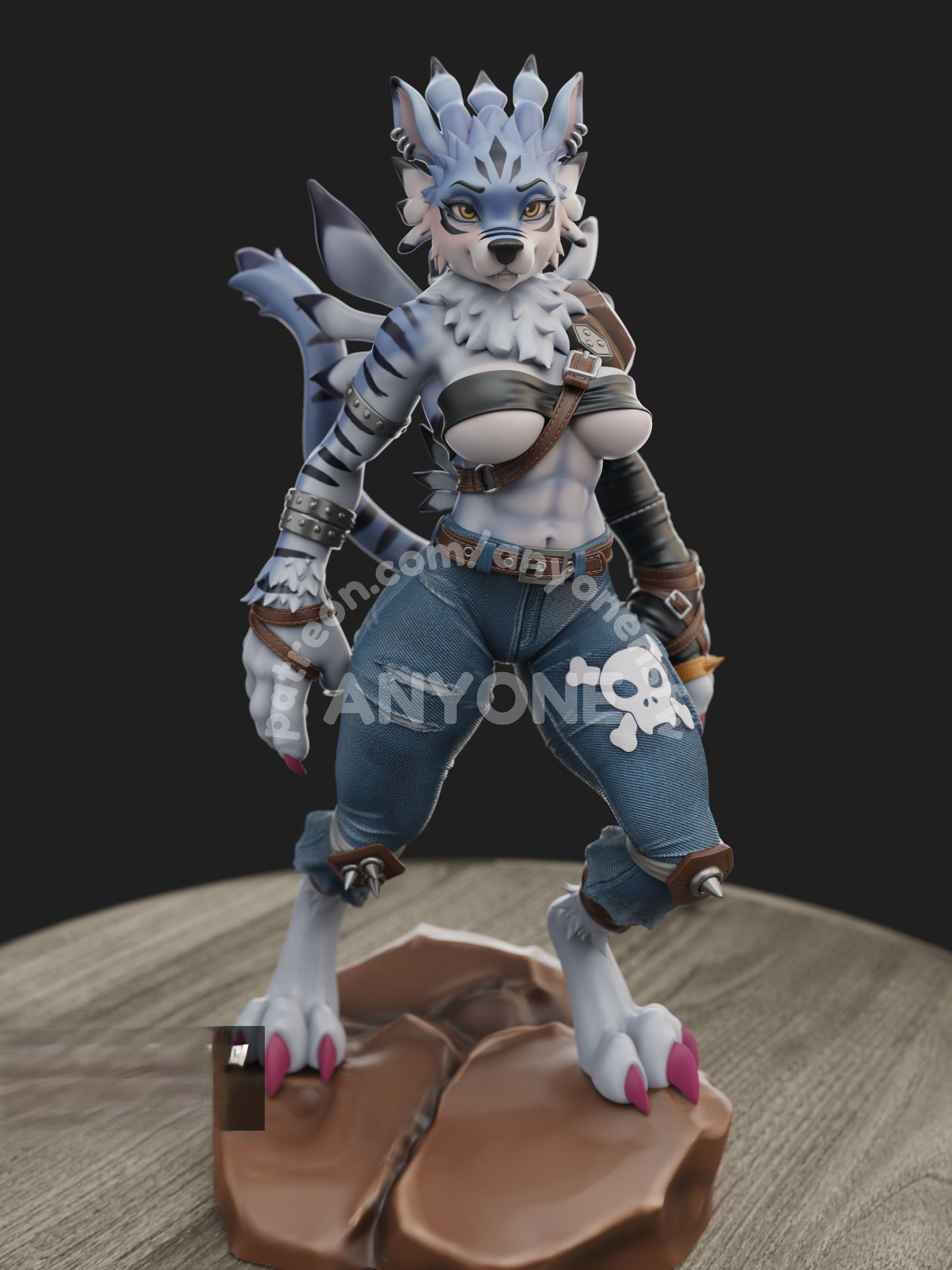 WereGarurumon Statue | Digion Fan Art by Anyonensfw SFW,NSFW,Futa 3d printed,3d printed statue,nsfw statue,futa statue,WereGarurumon Statue,Digion Statue