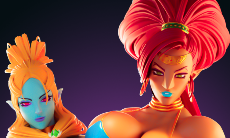 Urbosa and Midna Statue | The Legend of Zelda Fan Art by Officer Rhu SFW,NSFW,Futa 3d printed,Urbosa and Midna statue,The Legend of Zelda statue,3d printed figure,nsfw statue,futa statue