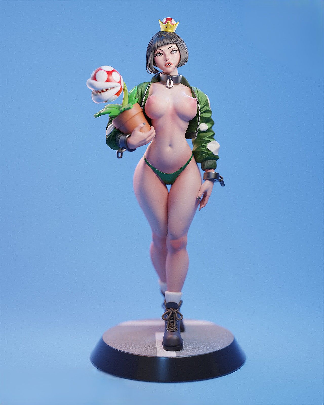 Chompette Statue | Super Mario Fan Art by E.S Monster SFW,NSFW 3d printed statue,3d printed,Chompette statue,nsfw statue,3d printed figure,Super Mario statue