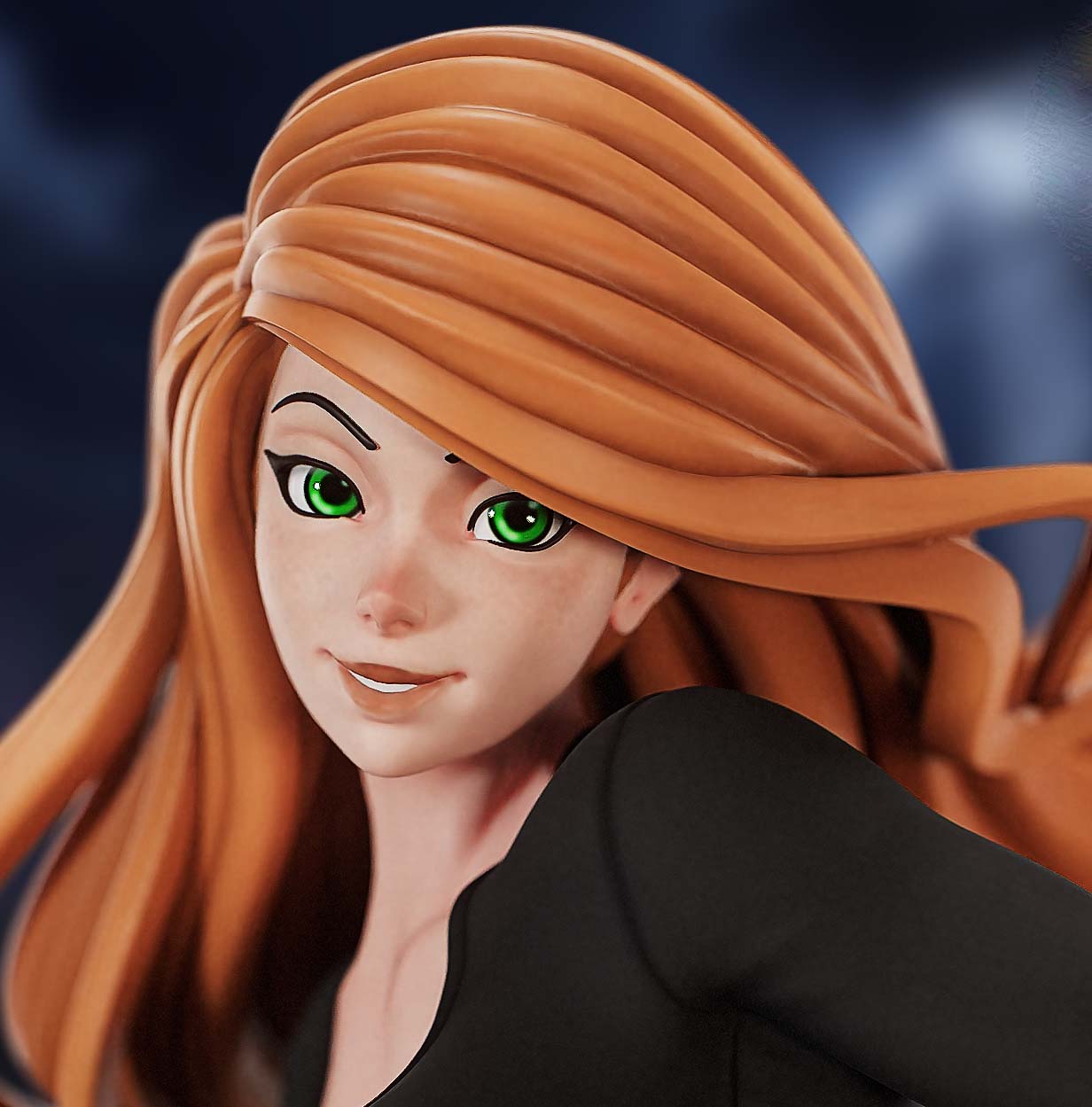 Kim Possible Statue | Kim Possible Fan Art by PEACHFIGURE SFW,NSFW 3d printed,3d printed statue,Kim Possible statue,nsfw statue