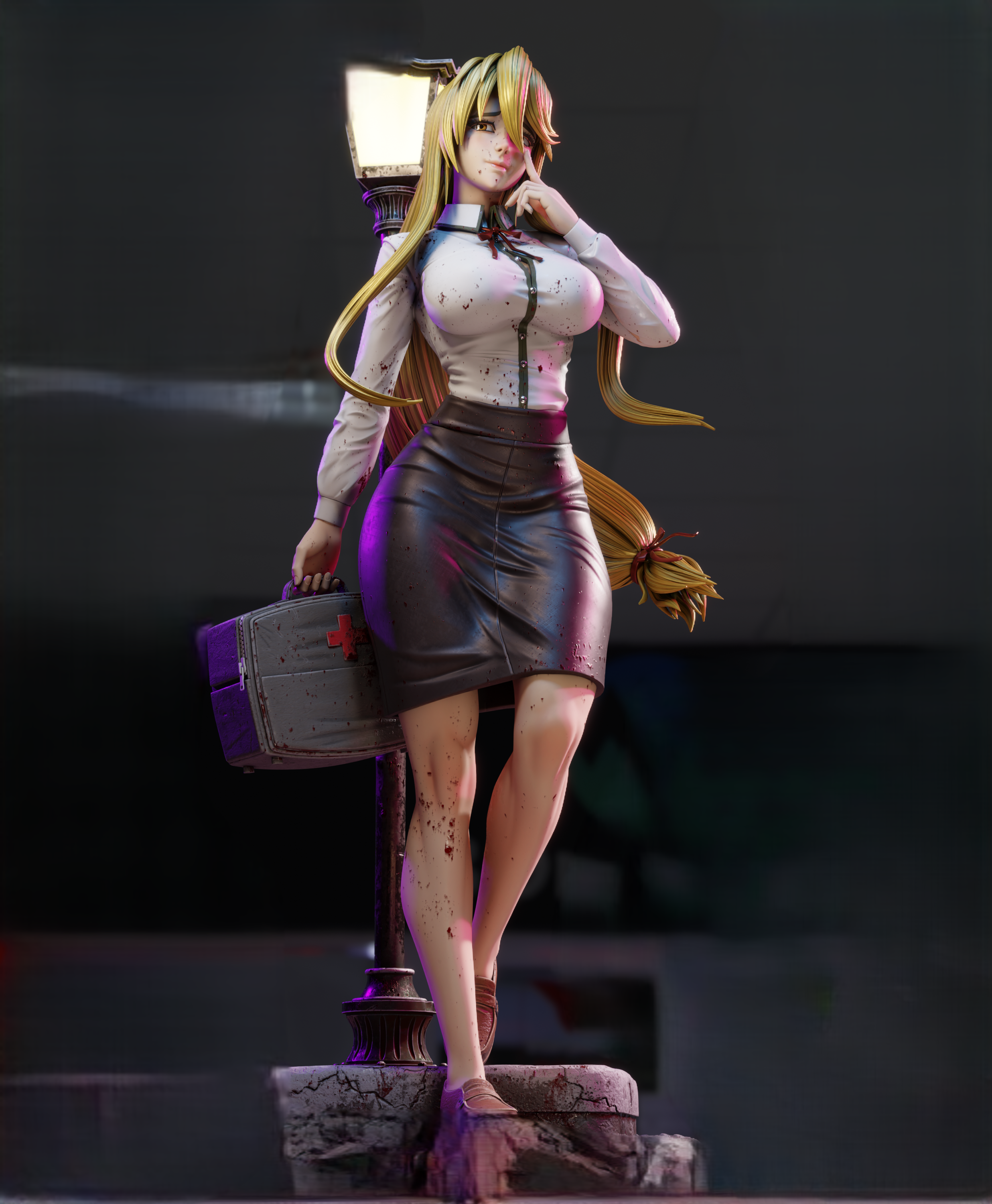 Shizuka Marikawa Statue | Highschool of the Dead Fan Art by 3Dmoonn SFW,NSFW 3d printed,3d printed statue,Shizuka Marikawa Statue,Highschool of the Dead statue,nsfw statue