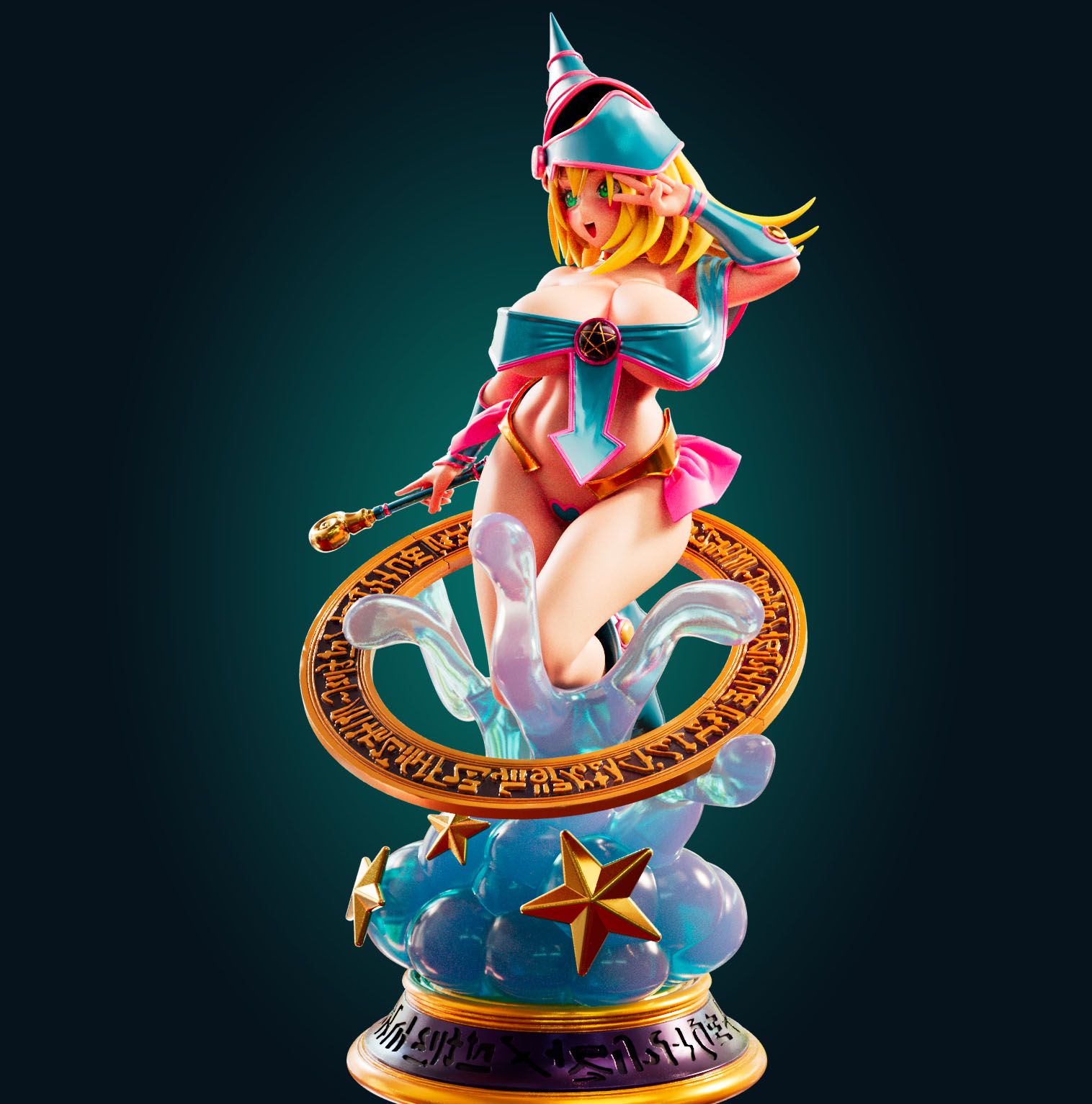 Statua Dark Magician Girl | Yu-Gi-Oh! Fan art di Officer Rhu SFW,NSFW,Futa 3d printed statue,3d printed,3d printed figure,Dark Magician Girl Statue,Yu-Gi-Oh! Statue,futa statue,futa figurines,futanari figurines,futanari statue