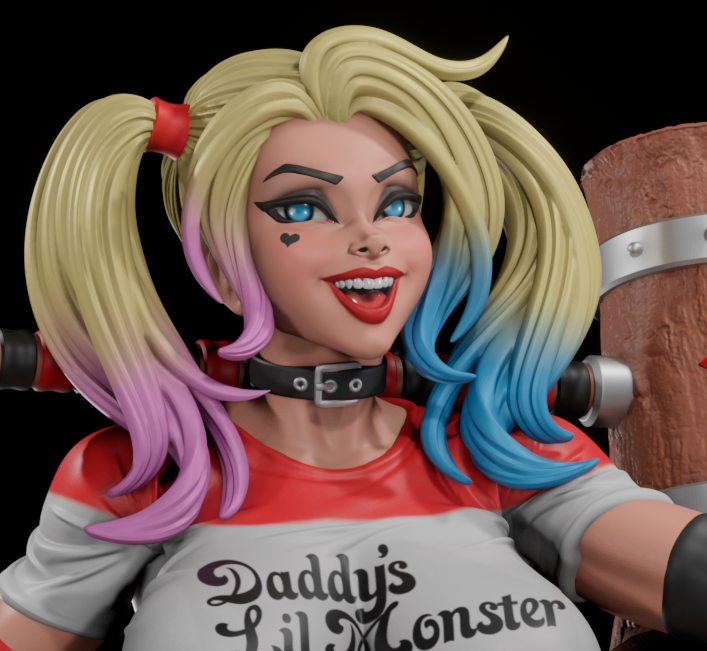 Harley Quinn Statue | DC Fan Art by Digital Dark SFW,NSFW,Futa 3d printed statue,3d printed,nsfw statue,3d printed figure,futa statue,Harley Quinn Statue
