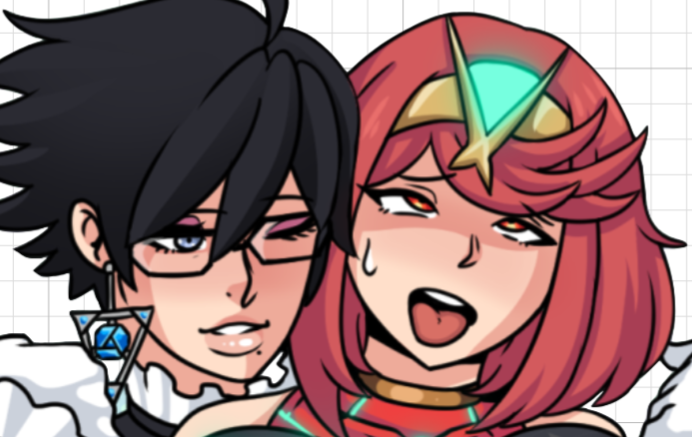 Umbra Witches x Pyra Futa Sticker | Bayonetta Futanari Stickers Ecchi Cartoon Futa futanari sticker,Bayonetta stickers,futa sticker,Umbra Witches sticker,nsfw sticker, xenoblade sticker,pyra sticker