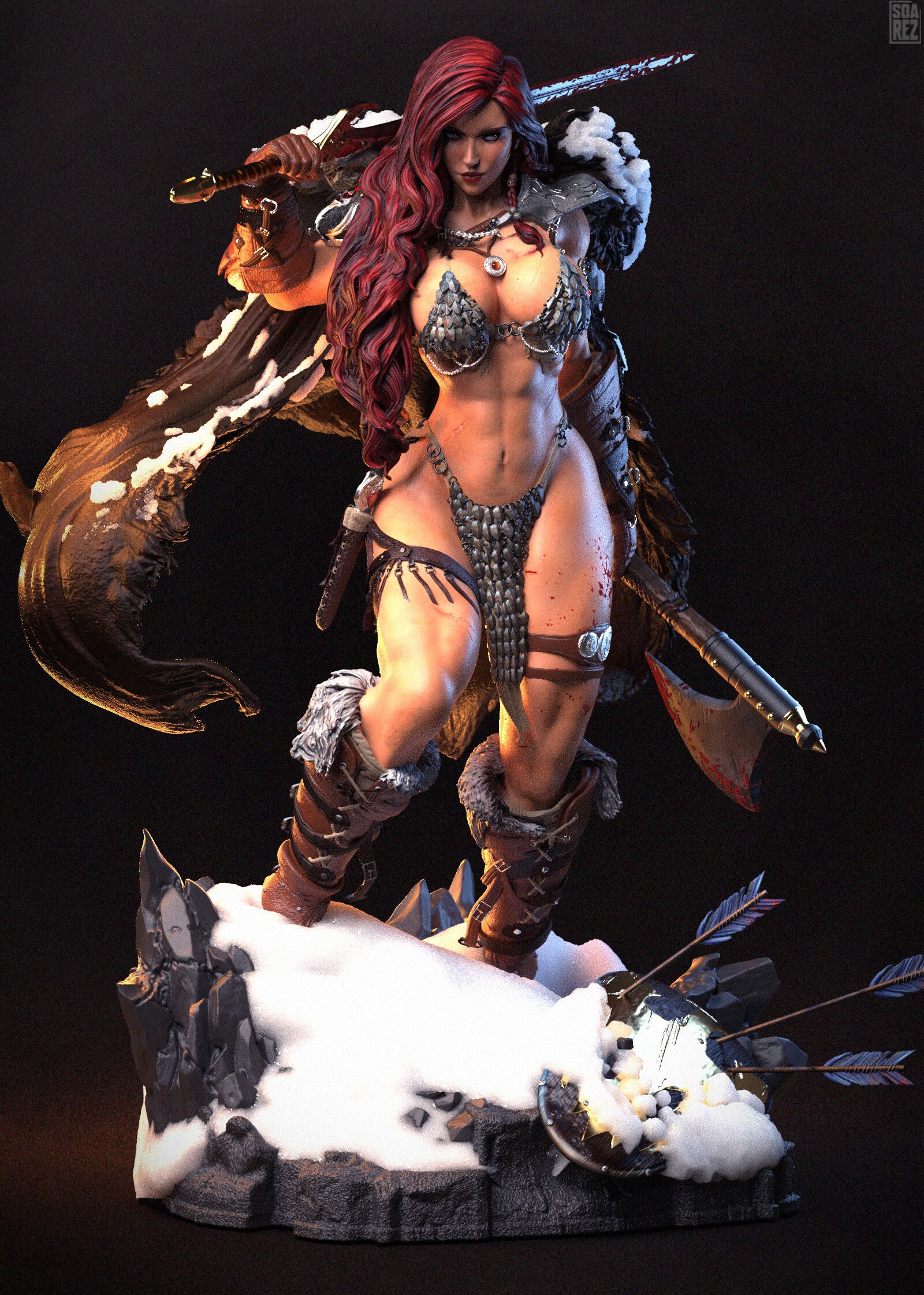 Red Sonja Statue | Marvel Fan Art by Pop Totem SFW null