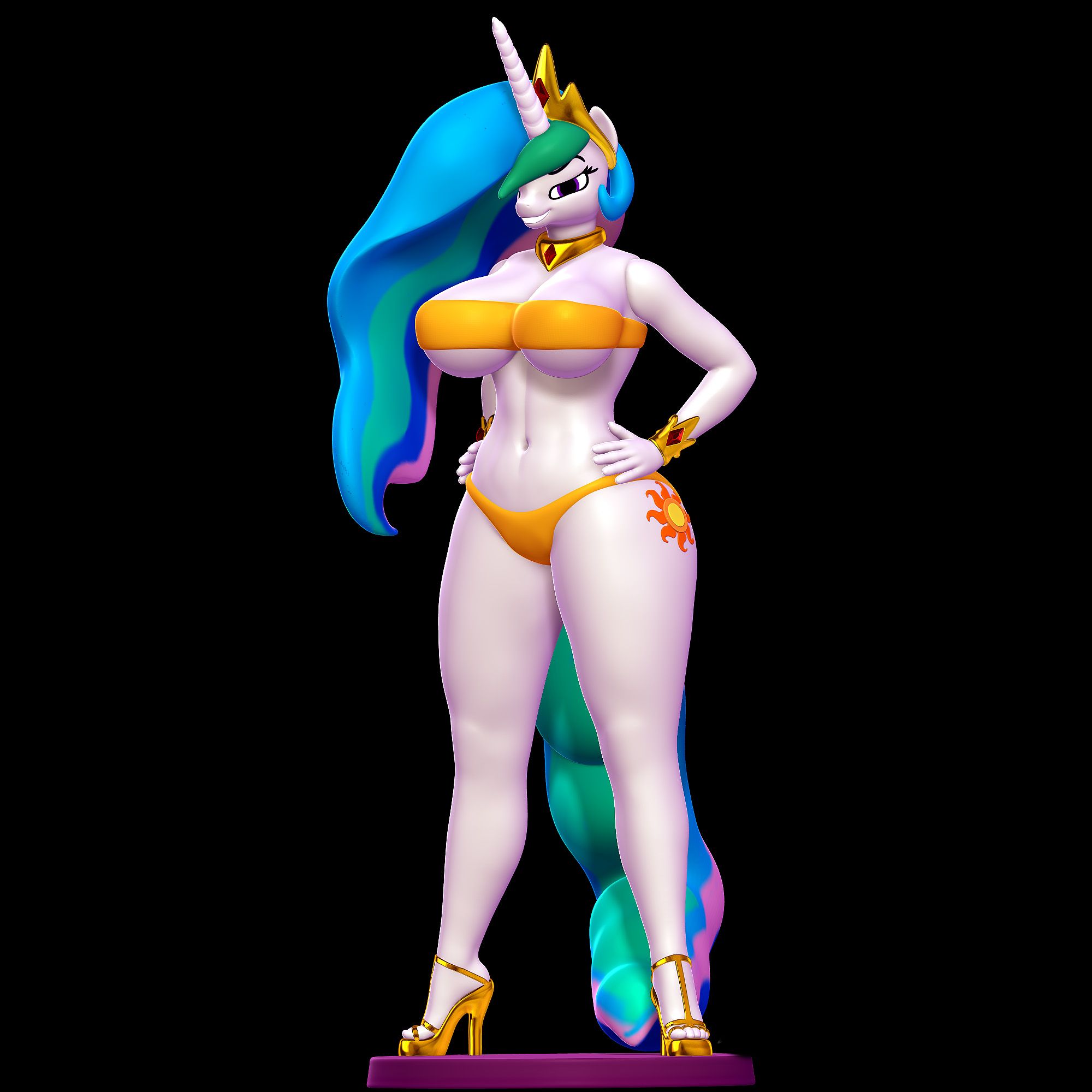 Princess Celestia Statue | My Little Pony Fan Art by Nonotoys SFW,NSFW 3d printed statue,3d printed,3d printed figure,nsfw statue,My Little Pony statue,Princess Celestia statue,furry statue