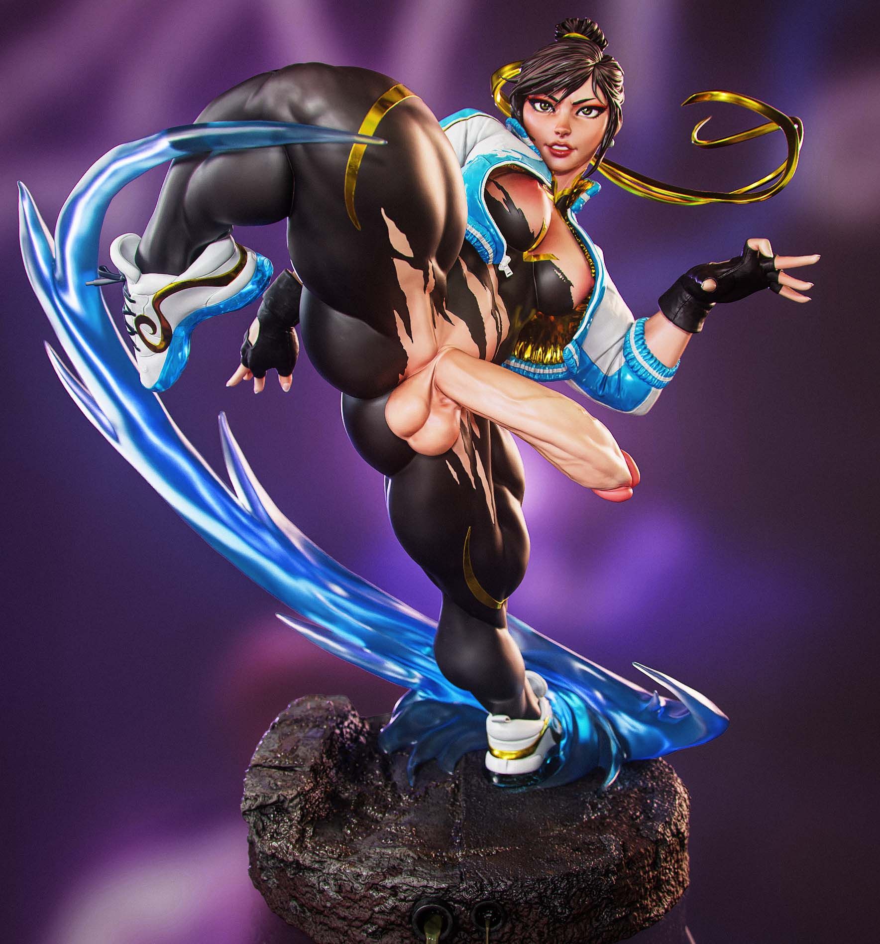 Chun-Li Statue | Street Fight Fan Art by Gatsu SFW,NSFW,Futa 3d printed statue,3d printed,nsfw statue,futa statue,Street Fight Statue,Chun-Li Statue,futa figurines,futanari figurines,futanari statue