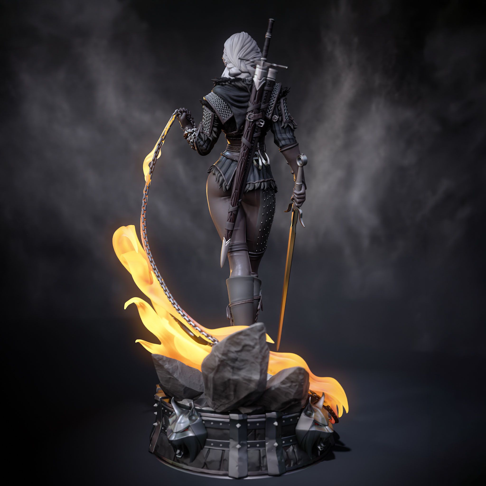 Ciri Older Statue | The Witcher Fan Art by Bulkamancer SFW 3d printed statue,3d printed,Ciri Older Statue,3d printed figure,The Witcher statue