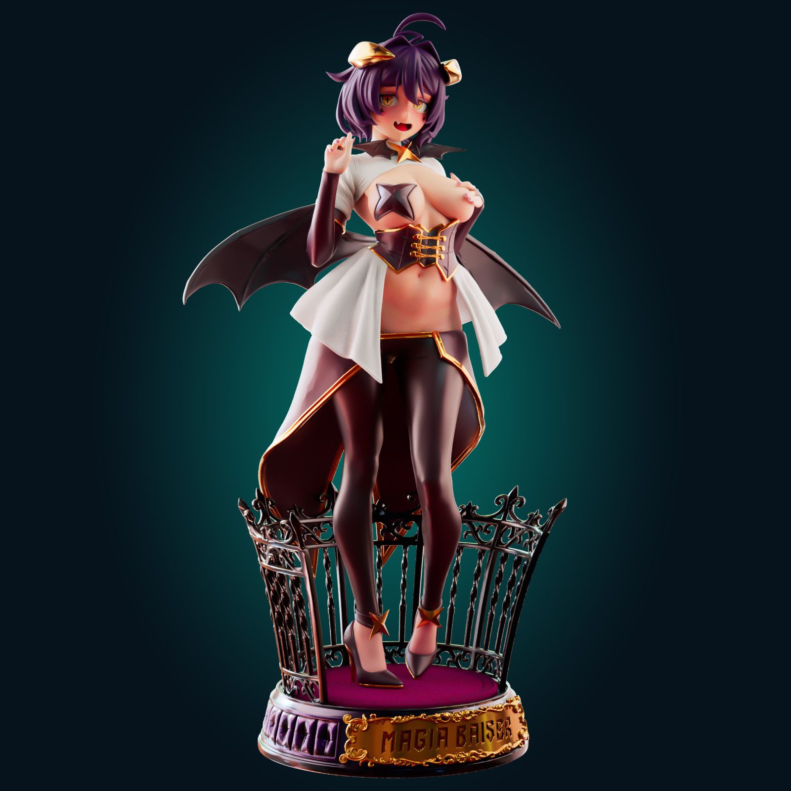 Magia Baiser Statue | Gushing Over Magical Girls Fan Art by Officer Rhu SFW,NSFW,Futa 3d printed statue,3d printed,3d printed figure,Magia Baiser Statue,Gushing Over Magical Girls Statue,futa statue,futa figurines,futanari figurines,futanari statue