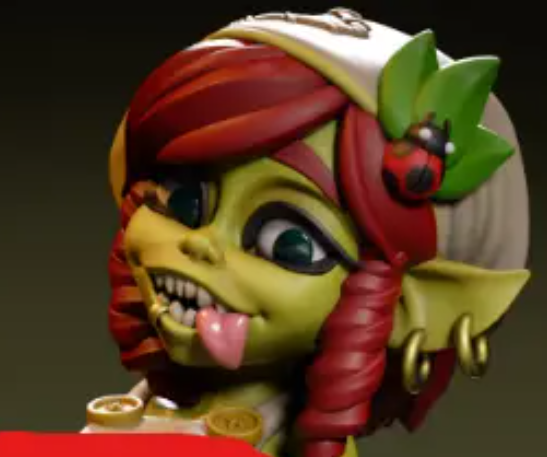 Campfire Goblin Girl Miniature | DnD Fan Art by Jigglystix NSFW 3d printed,miniature,dnd miniature,Campfire Goblin Girl,3d printed miniature,nsfw miniature