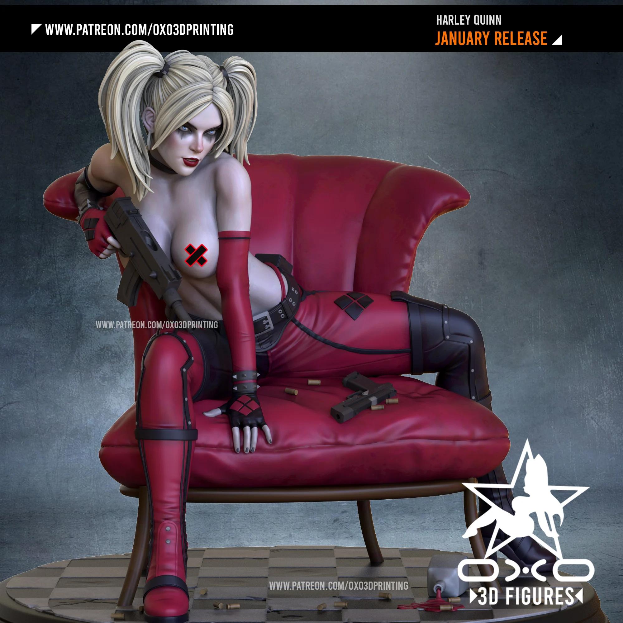 Harley Quinn Statue | DC Fan Art by OXO3D SFW,NSFW null