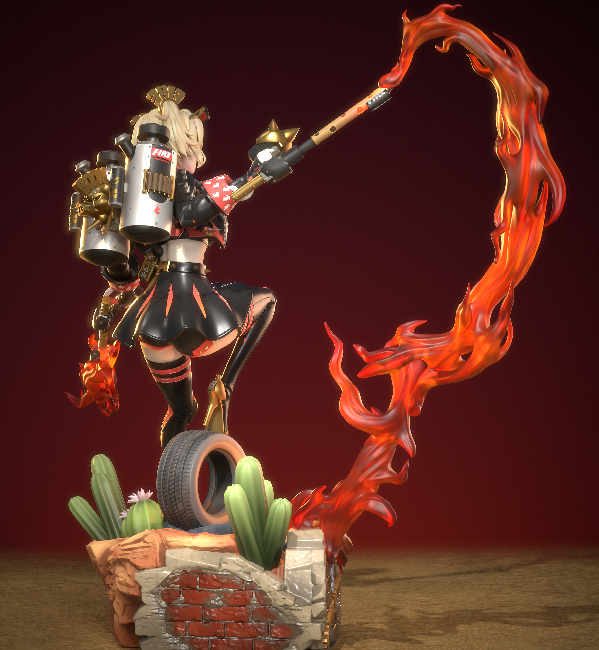 Burnice White Statue | Zenless Zone Zero Fan Art by Neko Figurines SFW 3d printed statue,Zenless Zone Zero,3d printed,Burnice White Statue,3d printed figure