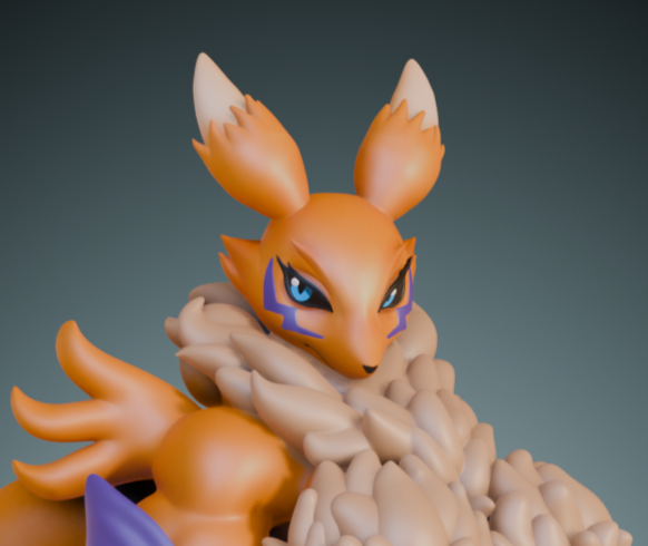 Renamon Statue | Digimon Fan Art by Heraldo Sculpt SFW,NSFW 3d printed statue,3d printed,Renamon Statue,Digimon Statue,furry statue,nsfw statue