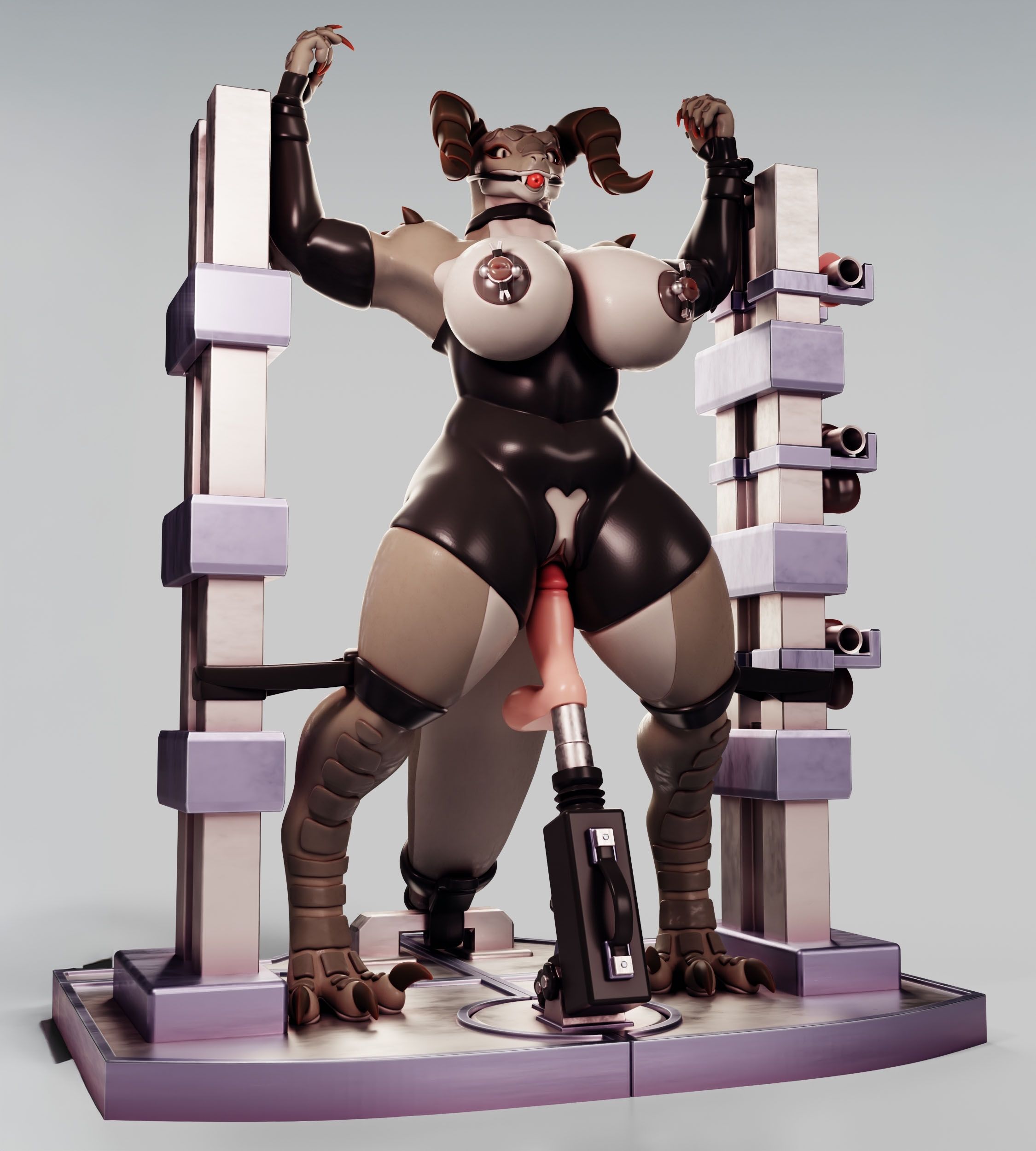 Deathclaw Bondage Furry Statue | Fallout Fan Art by Gray World NSFW 3d printed statue,3d printed,Deathclaw Statue,Fallout statue,nsfw statue,3d printed figure,furry statue