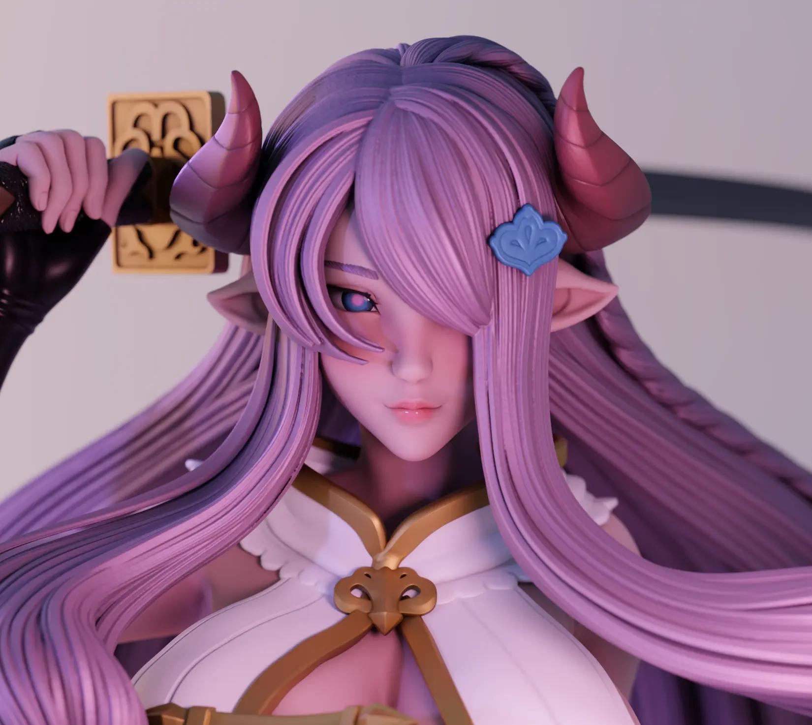 Narmaya Statue | Granblue Fantasy Fan Art by Momoji3d SFW,NSFW 3d printed,3d printed statue,nsfw statue,Narmaya statue,Granblue Fantasy statue