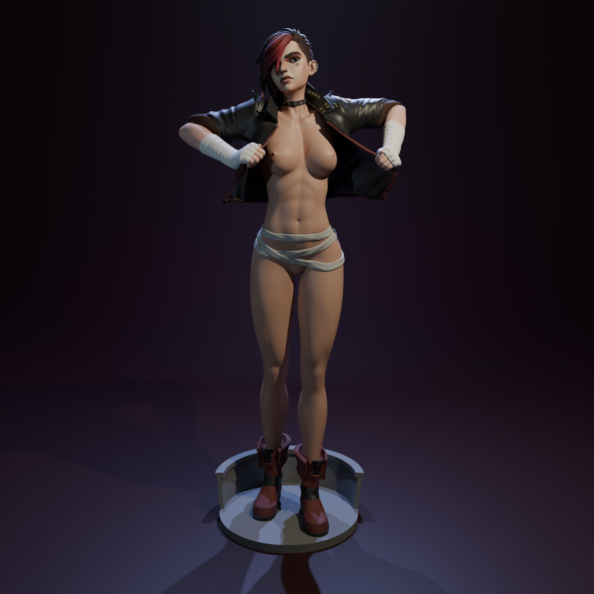 Vi Statue | Arcane Fan Art by FunserviceSTL SFW,NSFW 3d printed statue,nsfw statue,Arcane statue,Vi Statue,3d printed figure,3d printed